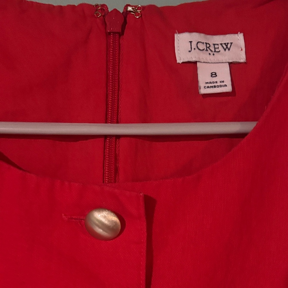 J. Crew Red Buttoned Mini Dress - Picture 2 of 4